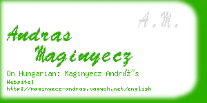 andras maginyecz business card